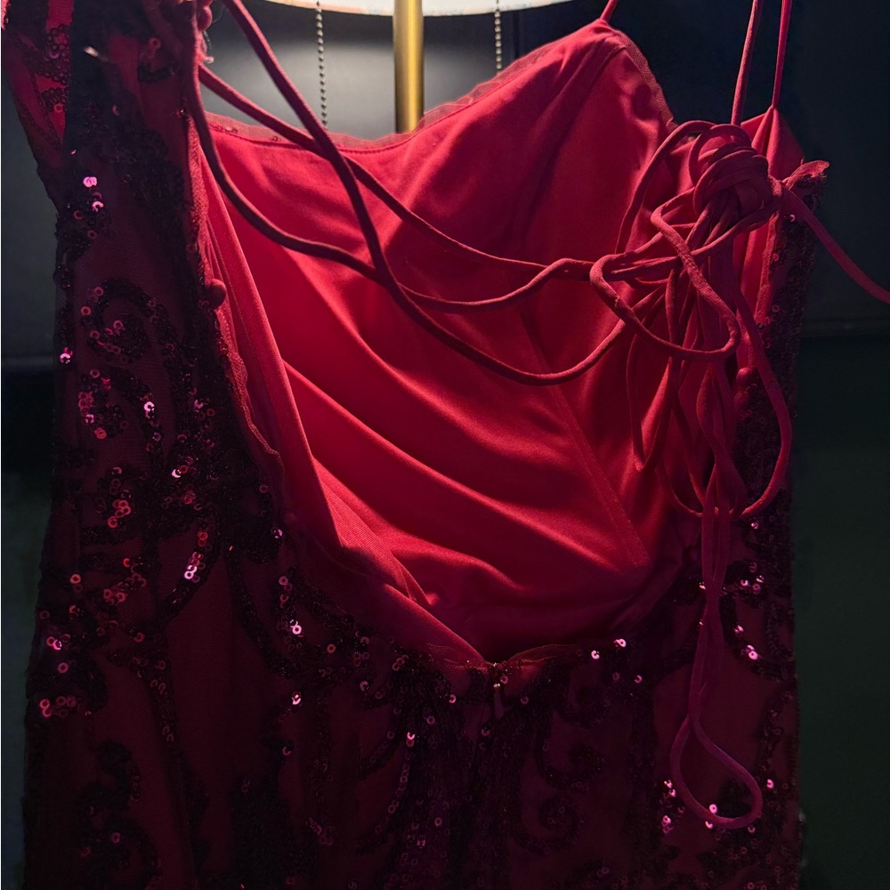 Pink Sequin Prom Dress - Picture 9 of 12